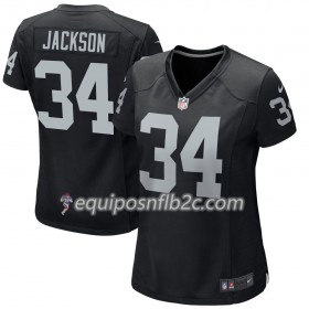 Camiseta Mujer NFL Oakland Raiders Bo Jackson 34 Nike Negro 